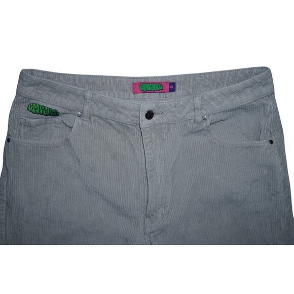 Empyre Women’s Gray Corduroy Pants Size 14 Y2K Skater Streetwear Retro Jeans - Picture 7 of 10
